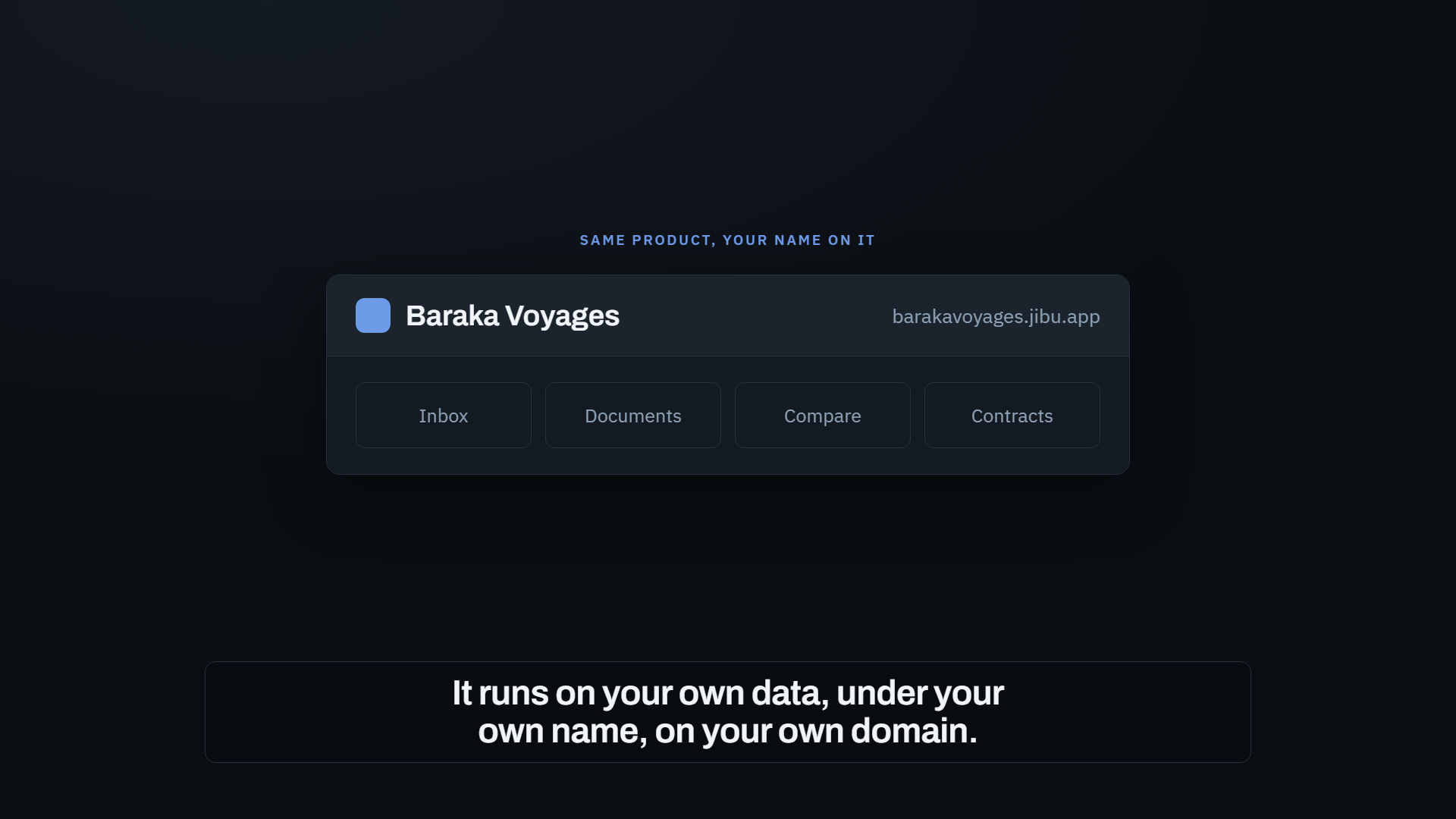 The same product running under a different agency's own name and domain