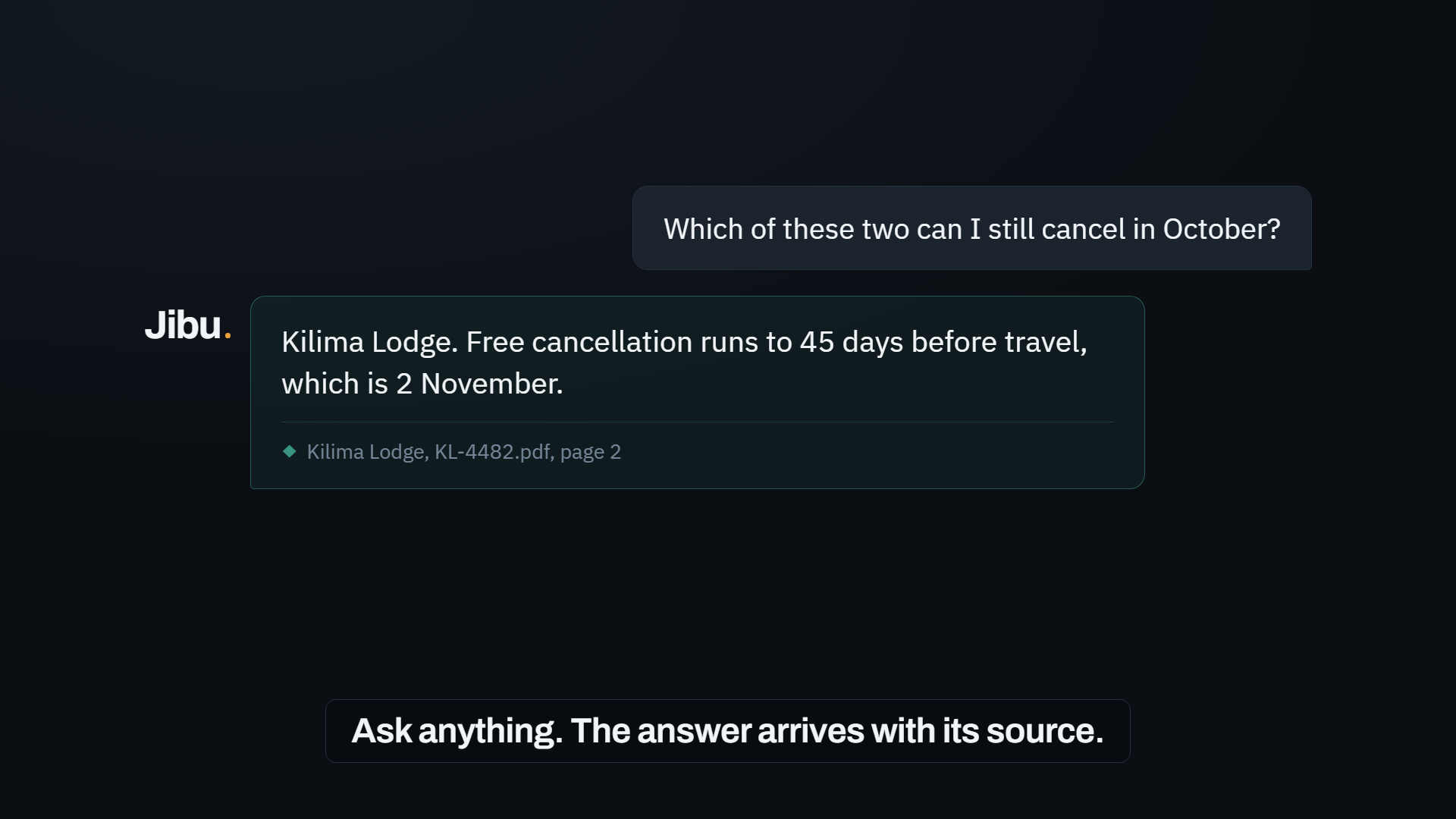Ask Jibu a question, get a cited answer